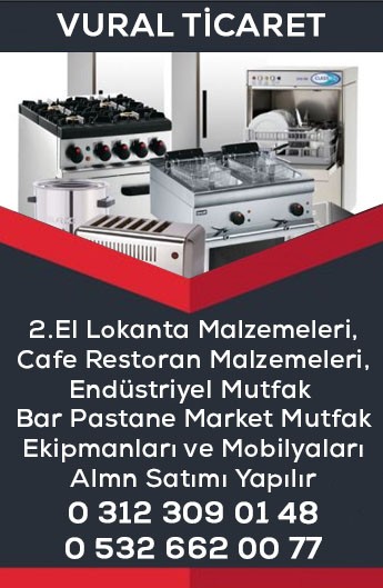 2.El Lokanta Cafe Restoran Malzemeleri Alanlar Endüstriyel Mutfak Ankara - Vural Ticaret Kartvizit